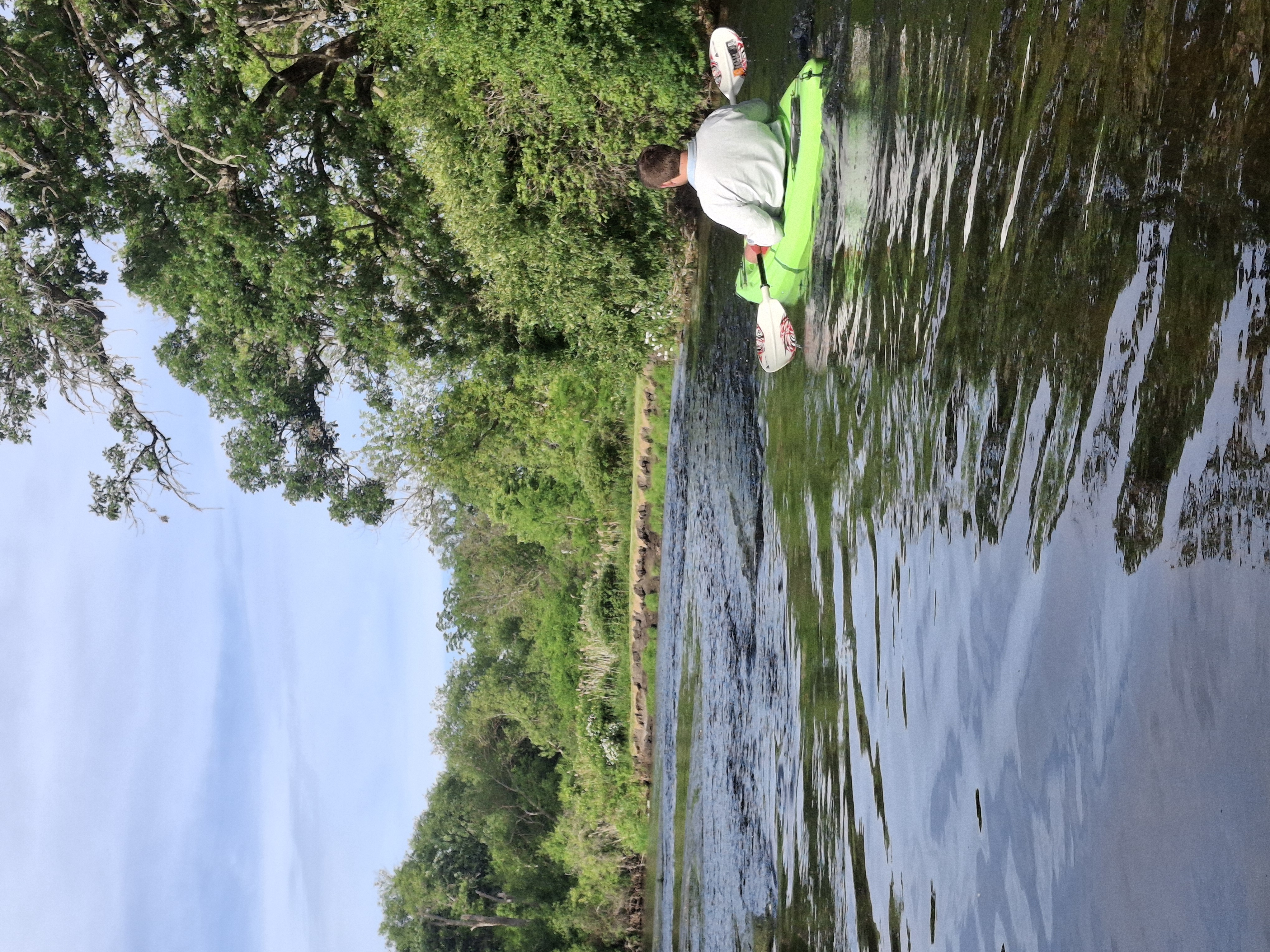 Navigating the riffles on Badfish Creek