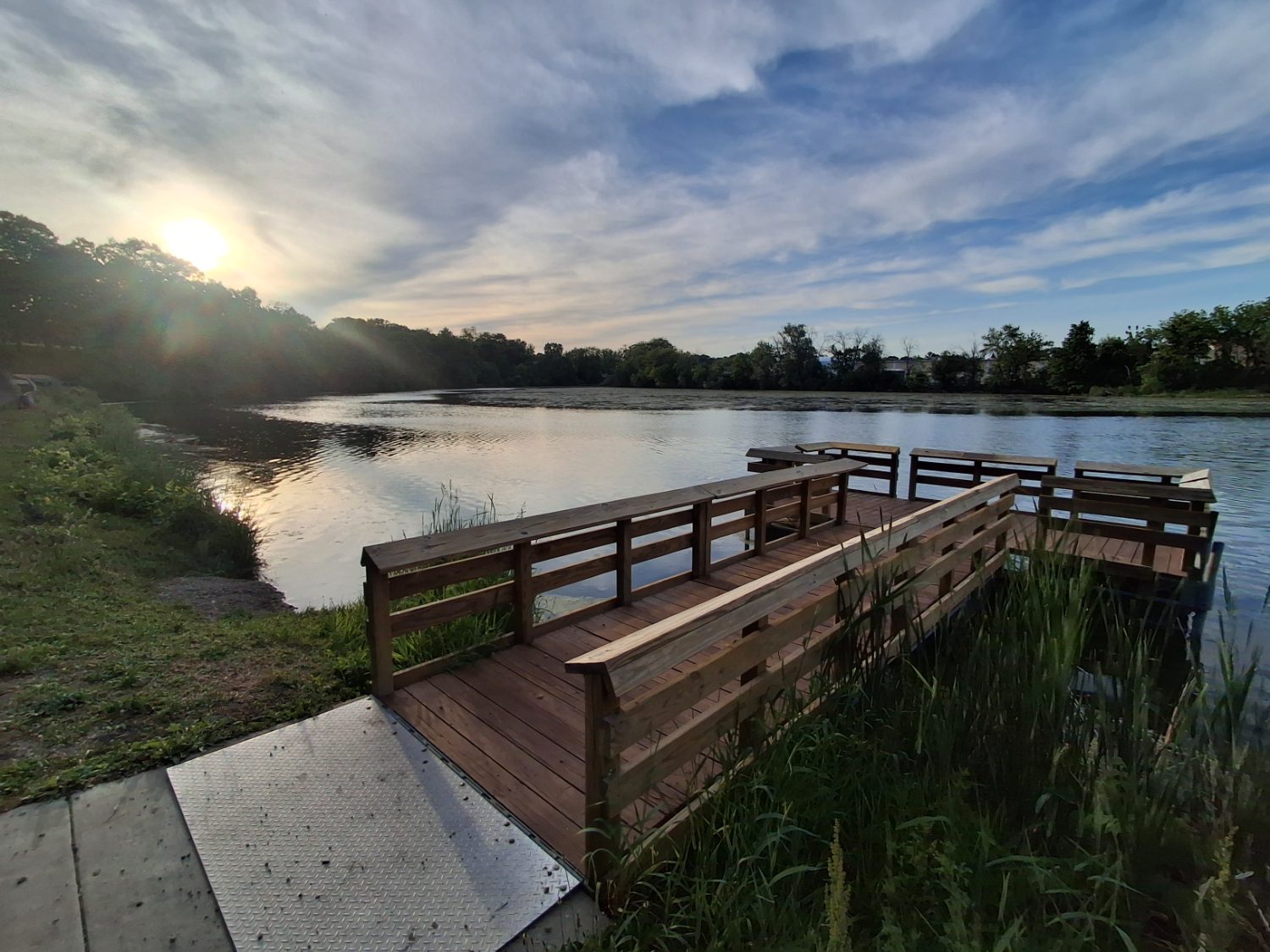 Sunset over the finish dock